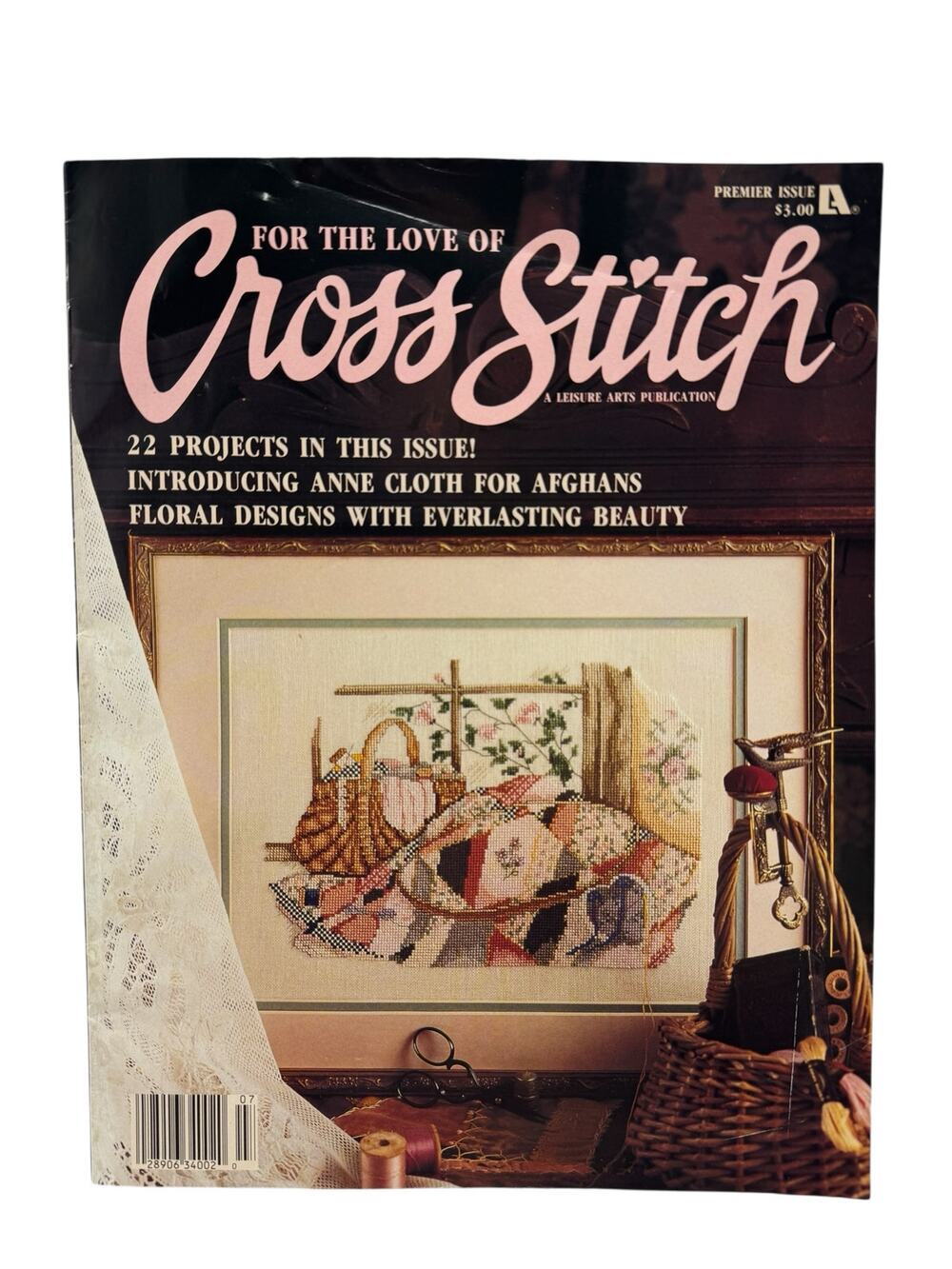 Vintage For The Love of Cross Stitch Project Magazine 1988 LEISURE ARTS V1#1